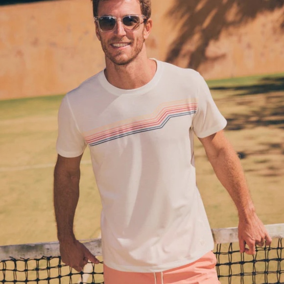 Marine Layer White Sunset Stripe Air Crew Graphic Tee - Size M - NEW With Tags. - Picture 14 of 15